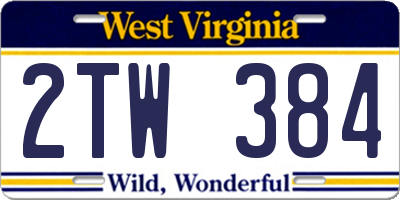 WV license plate 2TW384