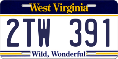 WV license plate 2TW391