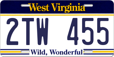 WV license plate 2TW455