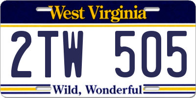 WV license plate 2TW505