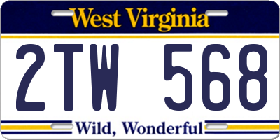 WV license plate 2TW568