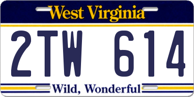 WV license plate 2TW614
