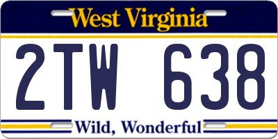 WV license plate 2TW638