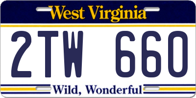 WV license plate 2TW660