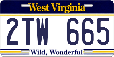 WV license plate 2TW665