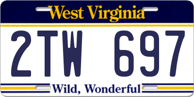 WV license plate 2TW697