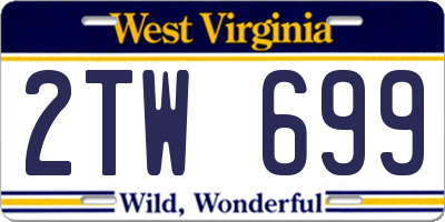 WV license plate 2TW699
