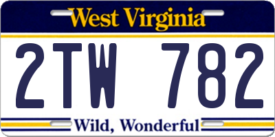 WV license plate 2TW782