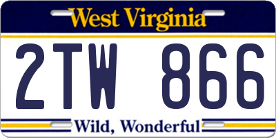 WV license plate 2TW866