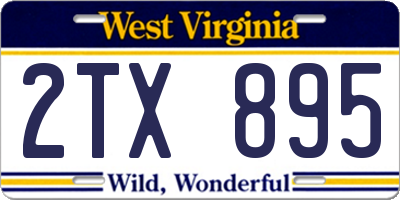 WV license plate 2TX895