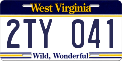 WV license plate 2TY041