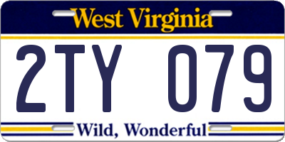 WV license plate 2TY079