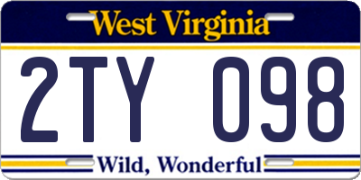 WV license plate 2TY098