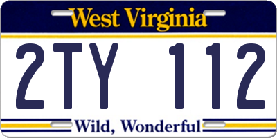 WV license plate 2TY112