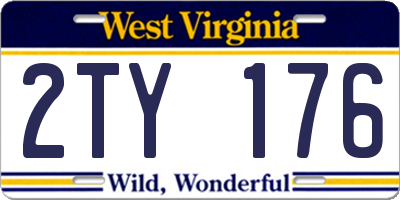 WV license plate 2TY176