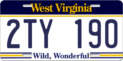 WV license plate 2TY190