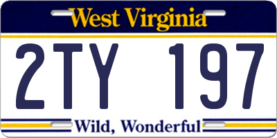 WV license plate 2TY197