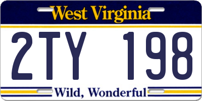 WV license plate 2TY198