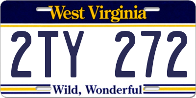 WV license plate 2TY272