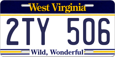 WV license plate 2TY506