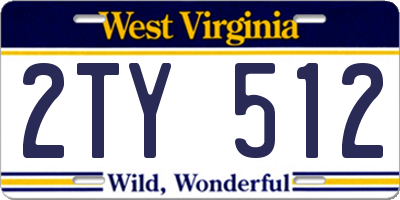 WV license plate 2TY512