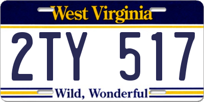 WV license plate 2TY517