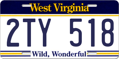 WV license plate 2TY518
