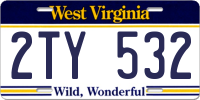WV license plate 2TY532