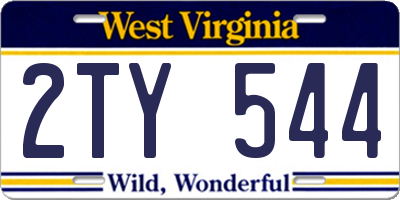 WV license plate 2TY544