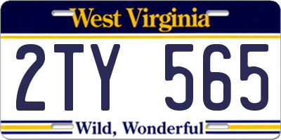 WV license plate 2TY565