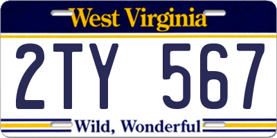 WV license plate 2TY567