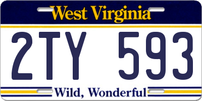 WV license plate 2TY593