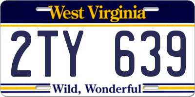 WV license plate 2TY639