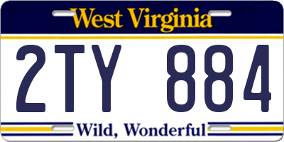 WV license plate 2TY884