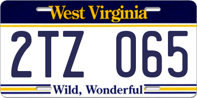 WV license plate 2TZ065