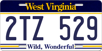 WV license plate 2TZ529