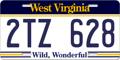 WV license plate 2TZ628