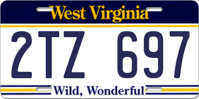 WV license plate 2TZ697