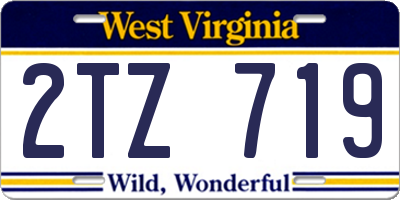 WV license plate 2TZ719