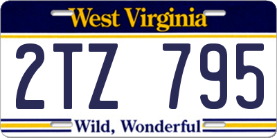 WV license plate 2TZ795