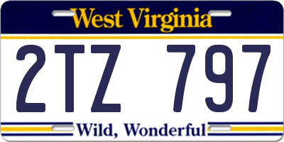 WV license plate 2TZ797