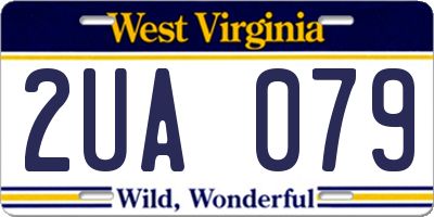 WV license plate 2UA079