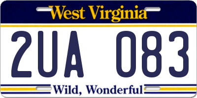 WV license plate 2UA083
