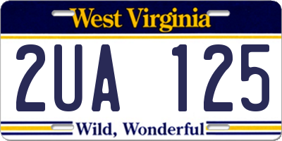WV license plate 2UA125