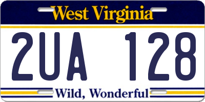 WV license plate 2UA128