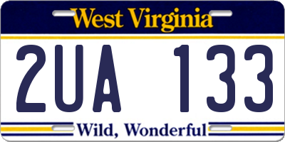 WV license plate 2UA133