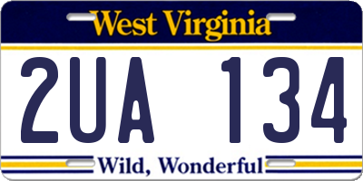 WV license plate 2UA134