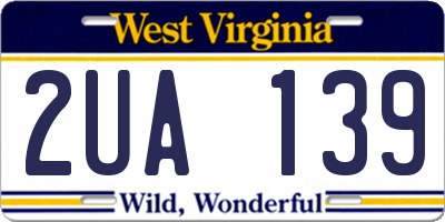 WV license plate 2UA139