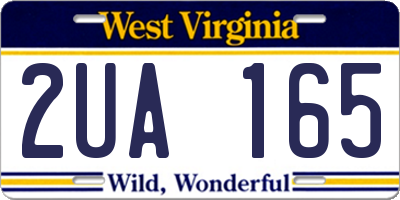 WV license plate 2UA165