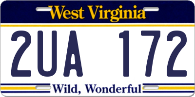 WV license plate 2UA172